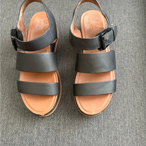 Naturalizer Black Leather Sandals - Picture 1 of 3